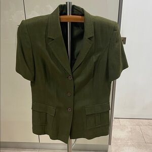 Weinberg Olive Green Women's Short Sleeve Blazer - Size 40